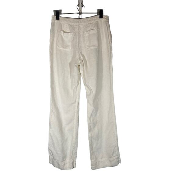 Sigrid Olsen White Linen Straight Wide Leg Casual Pants Women Sz 4 - Picture 2 of 10